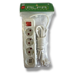 Удлинитель 10 м RLFR с кнопкой +2USB